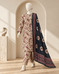 Botanical 3-Piece Unstitched Printed Khaddar Suit