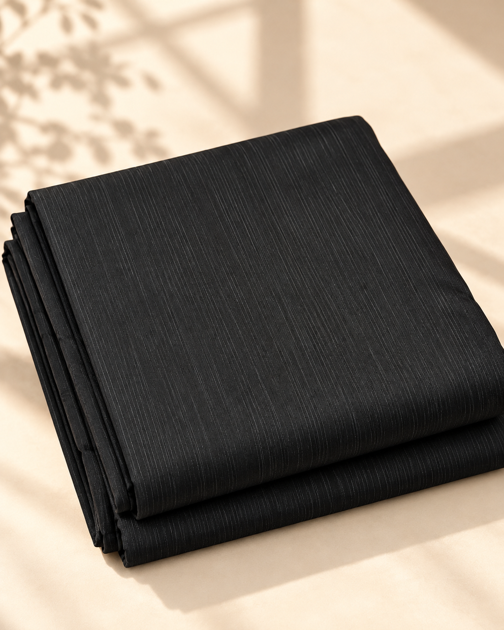 Minimal Black & Gold 3-Piece Unstitched Printed Khaddar Suit